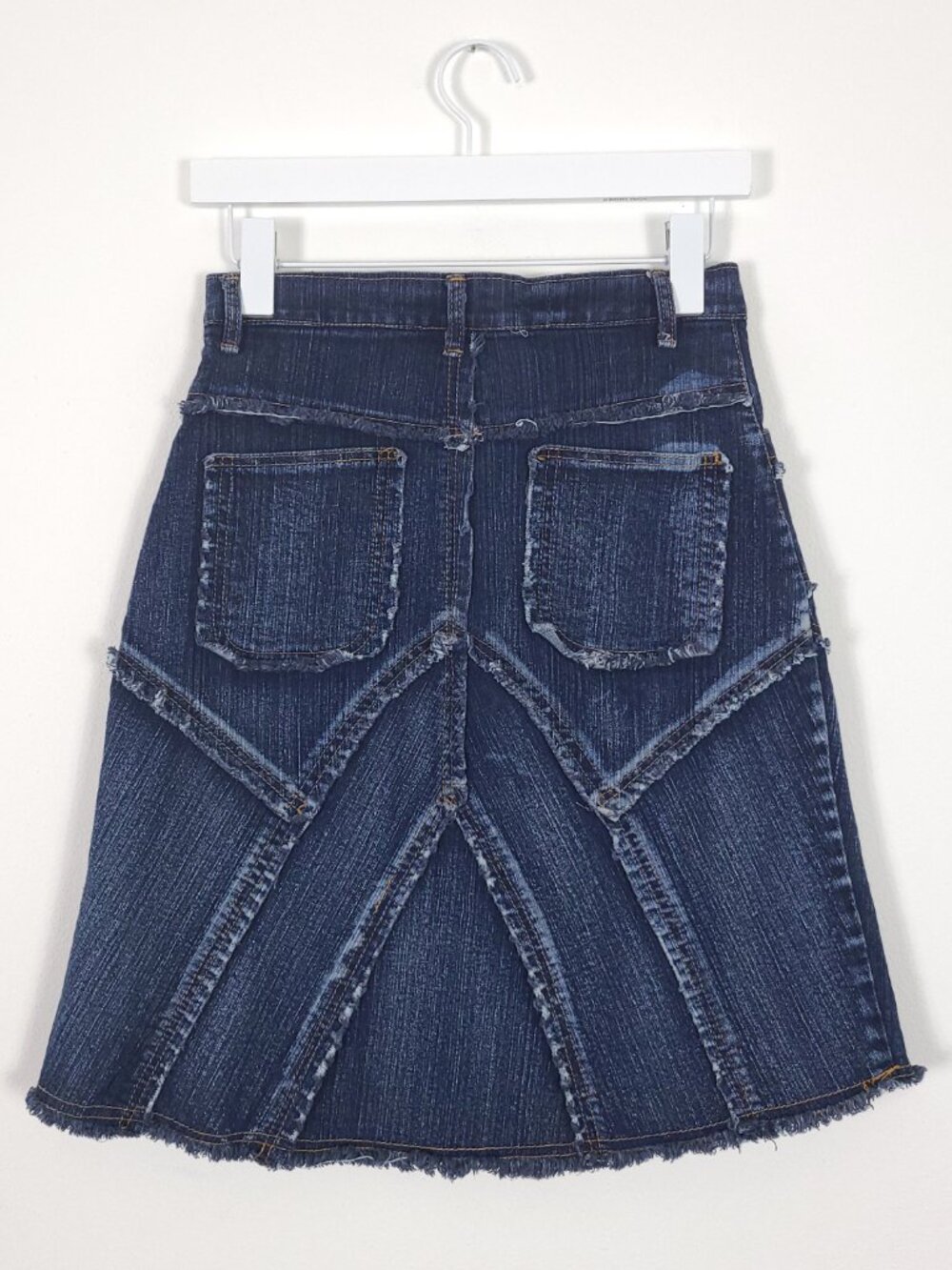 Retro Distressed Denim Mini Skirt - Picture 7 of 8